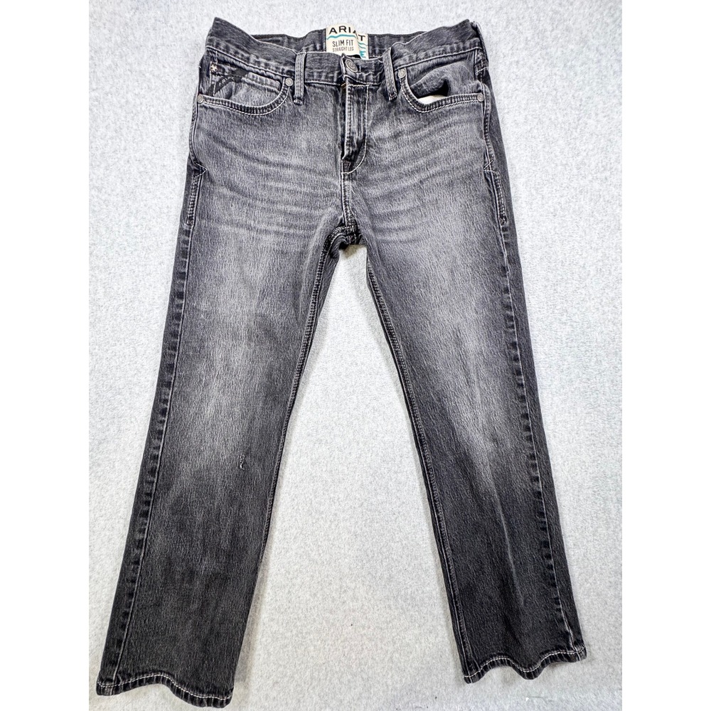 Ariat M7 Slim Fit Straight Leg Jeans Mens 32x30 Faded Black Denim Workwear